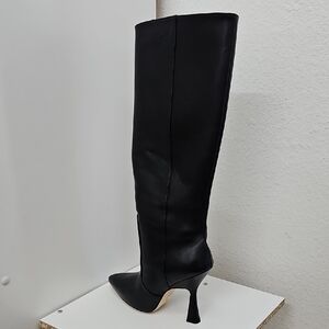 Stuart Weitzman Black Over-the-Knee Pointed Toe Stiletto Boot